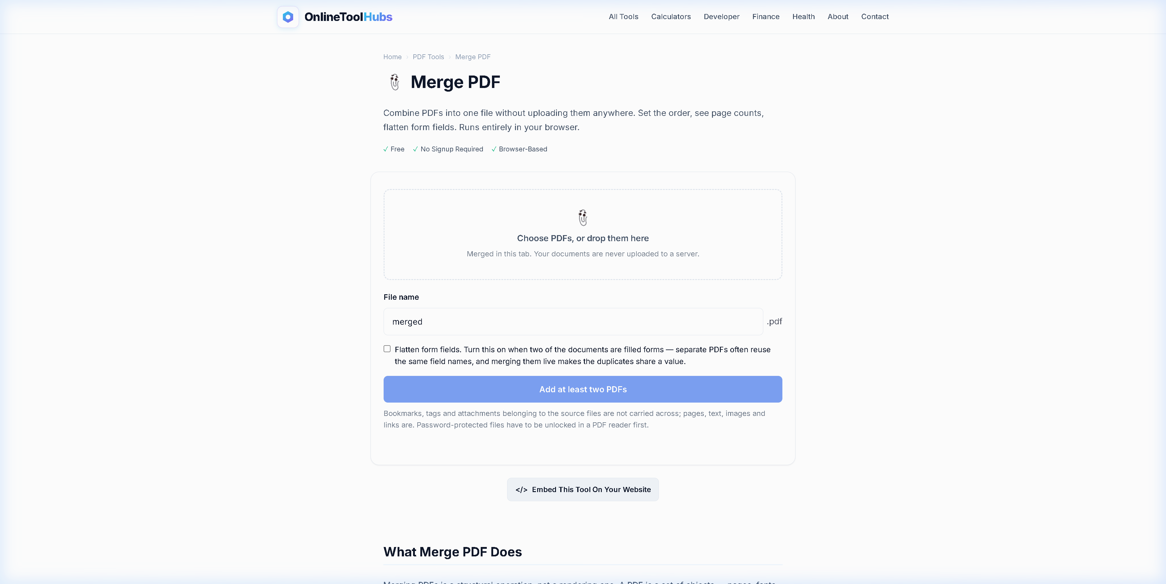 Merge PDF Online Free — Combine PDF Files Without Uploading to Any Server