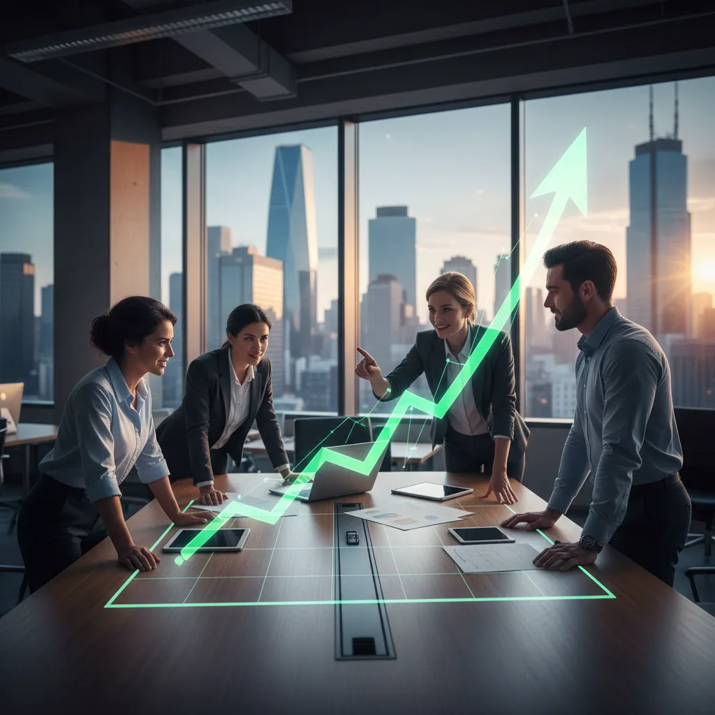 Visual representation of business growth and increased profits driven by strategic working capital optimization