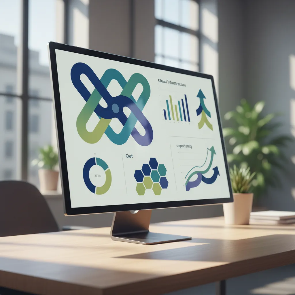 Financial dashboard showing cloud migration cost optimization data with charts and graphs