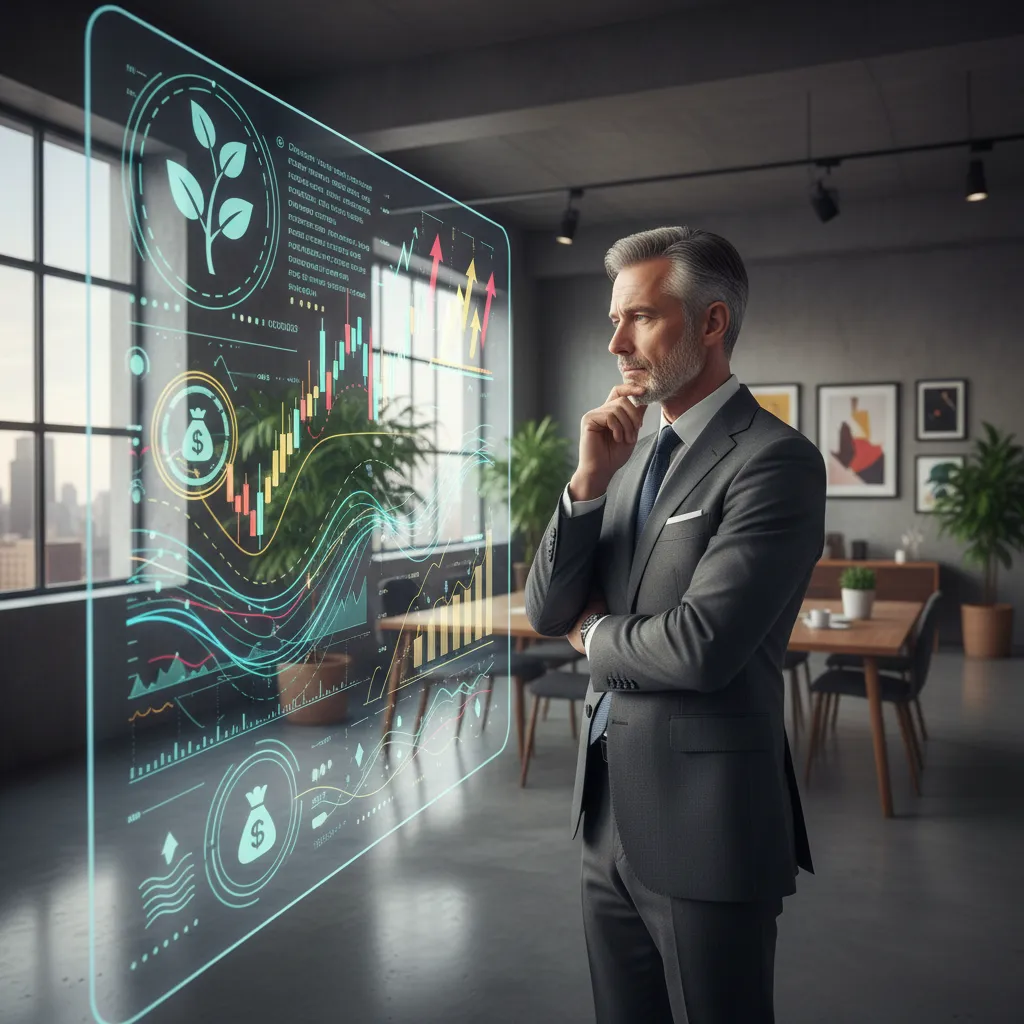 Strategic investor analyzing convertible bond performance data for balanced portfolio growth