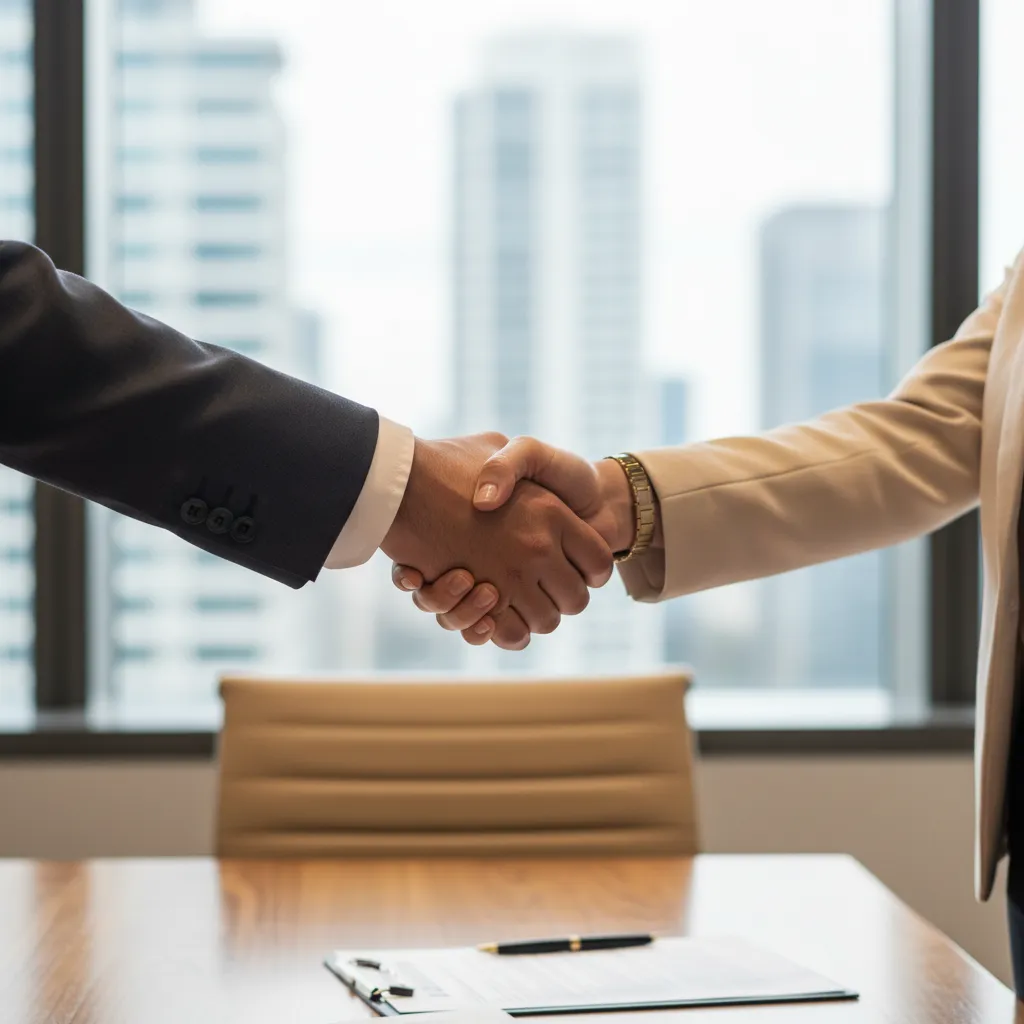 Business owner and private lender finalize a direct lending agreement