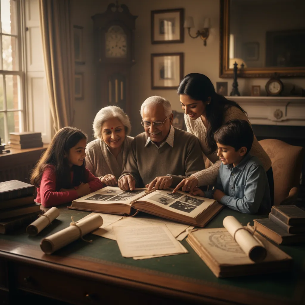 A multi-generational family engaged in strategic financial discussions about their legacy.