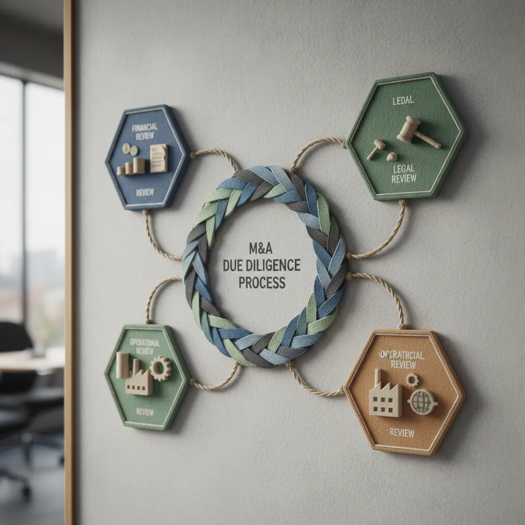 Visual flowchart of the M&A due diligence process steps