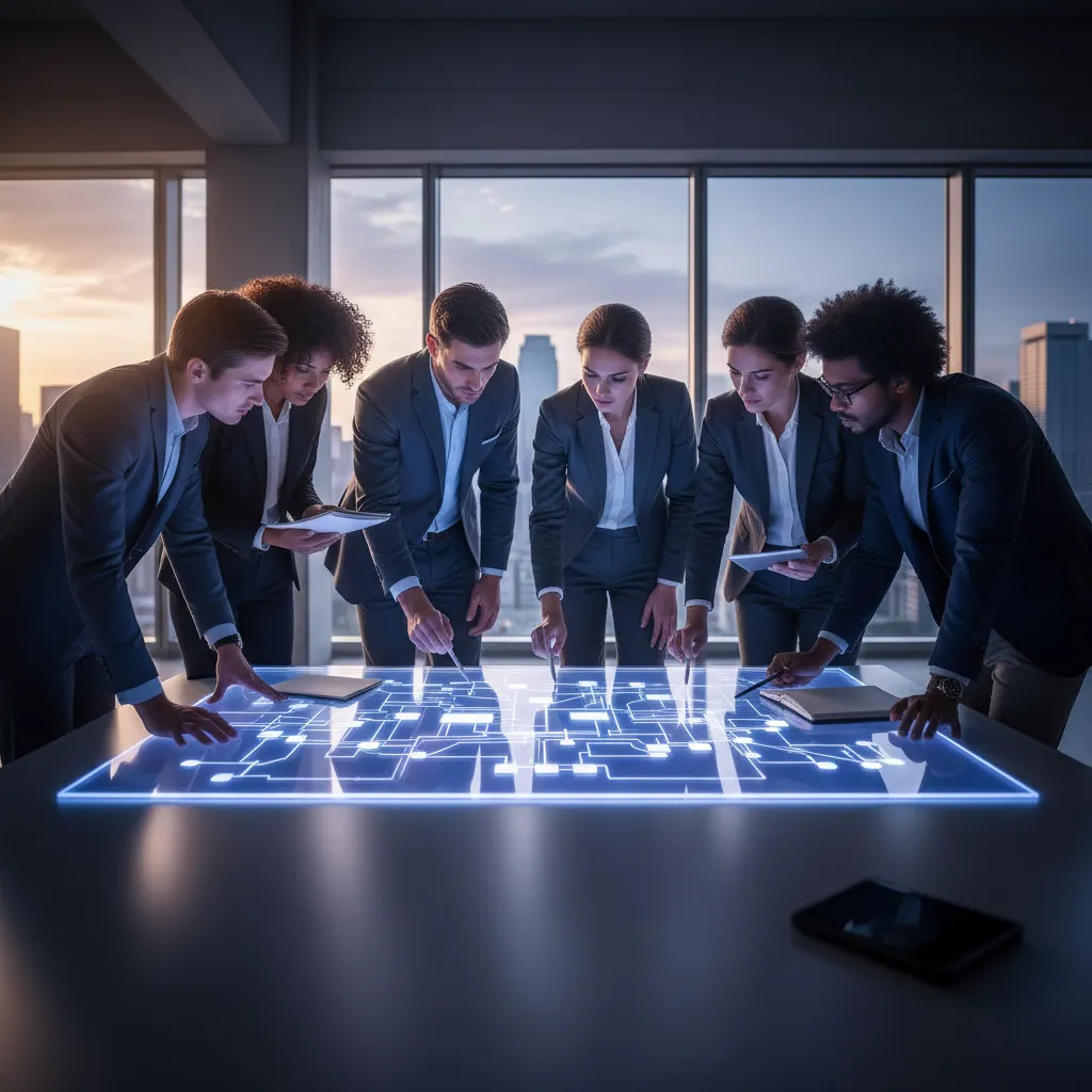 Team collaborating on a strategic multi-cloud architecture blueprint