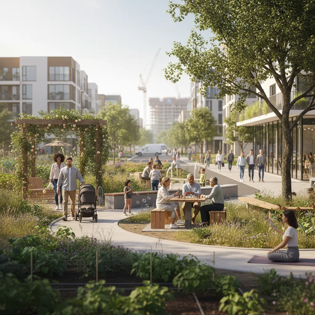 Thriving community park in an Opportunity Zone, representing long-term wealth creation and socio-economic impact