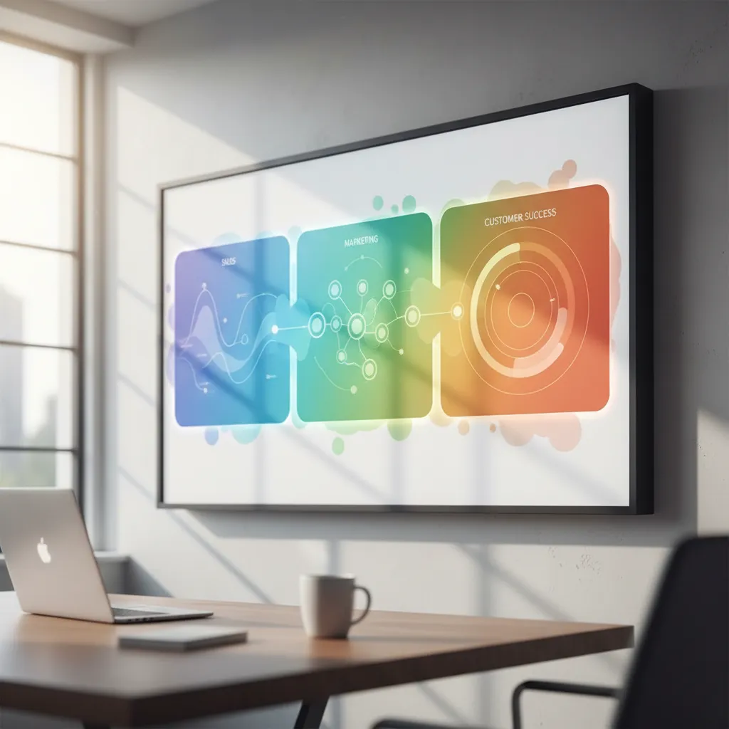 Integrated KPI dashboard for Revenue Operations, showing sales, marketing, and customer success metrics