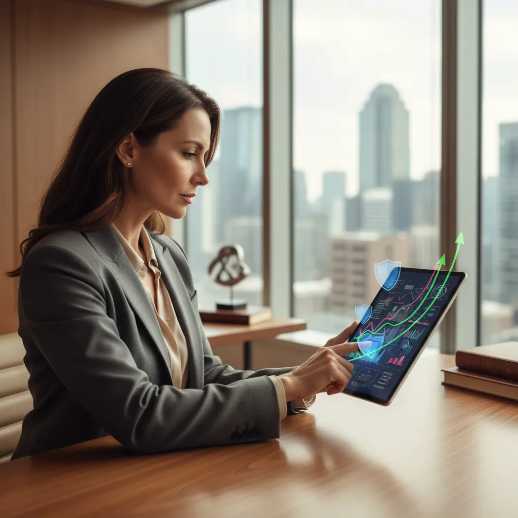 An investor reviewing a tablet displaying complex financial data and charts, symbolizing strategic structured notes investing.
